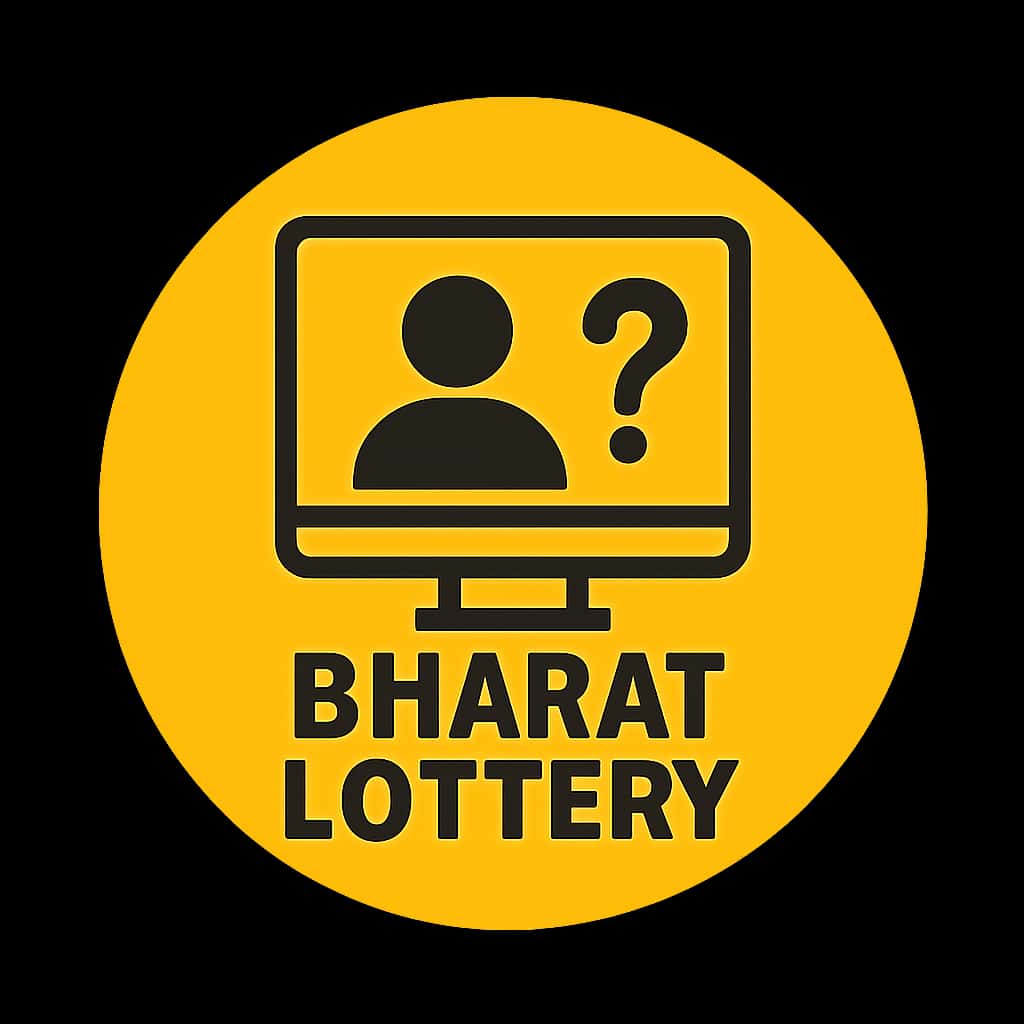 A clean badge symbolizing guidance on accessing Bharat Lottery online.
