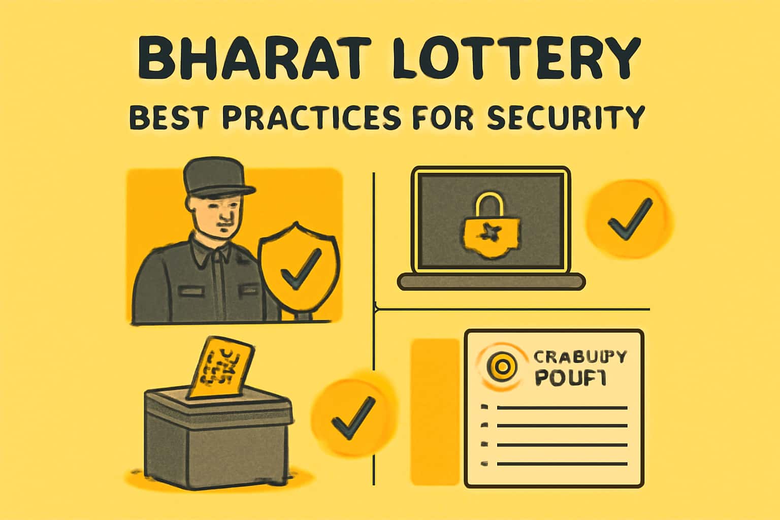 An informative visual representation of best practices for securing a Bharat Lottery account.