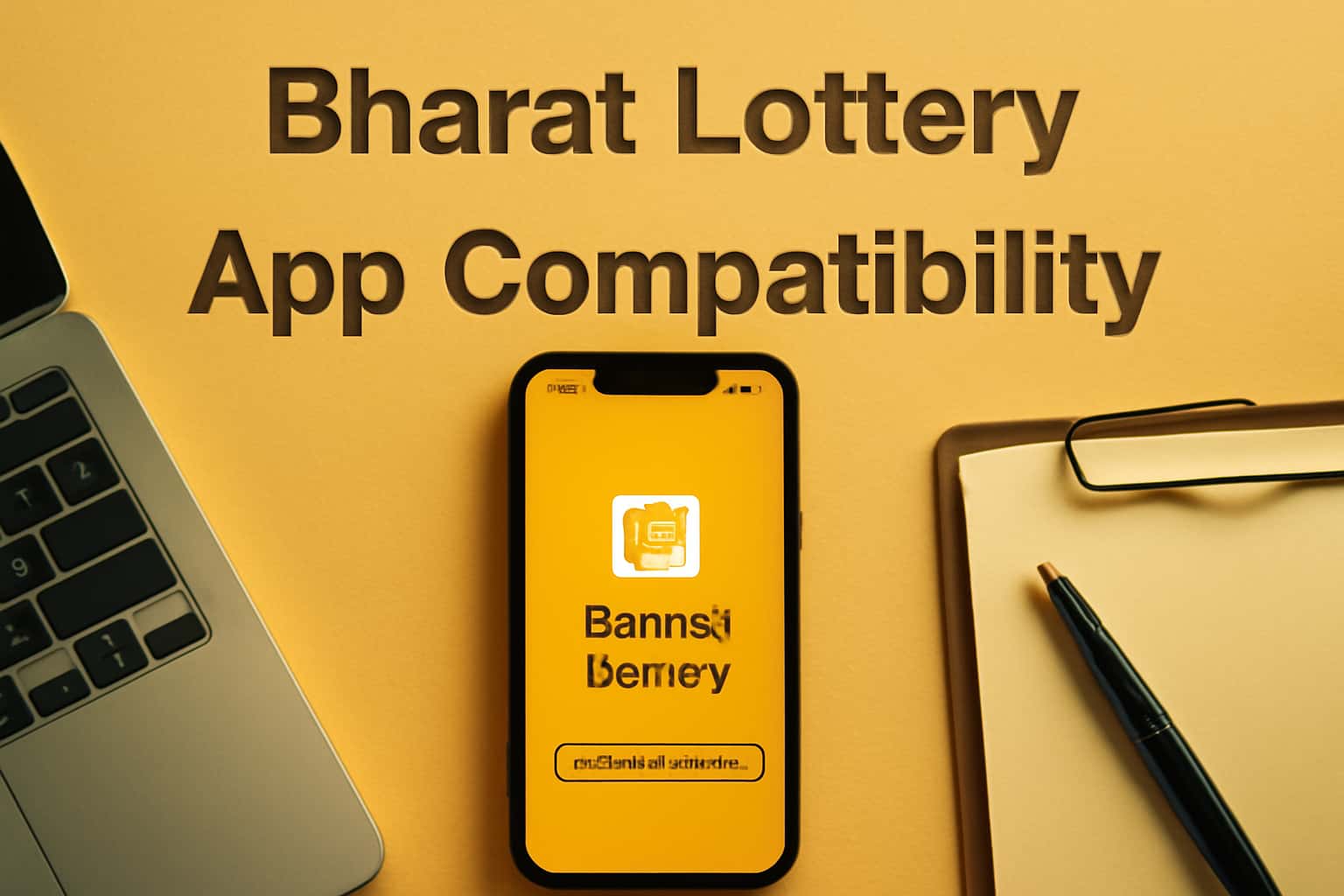 An illustration showcasing Bharat Lottery App Compatibility with technology elements.