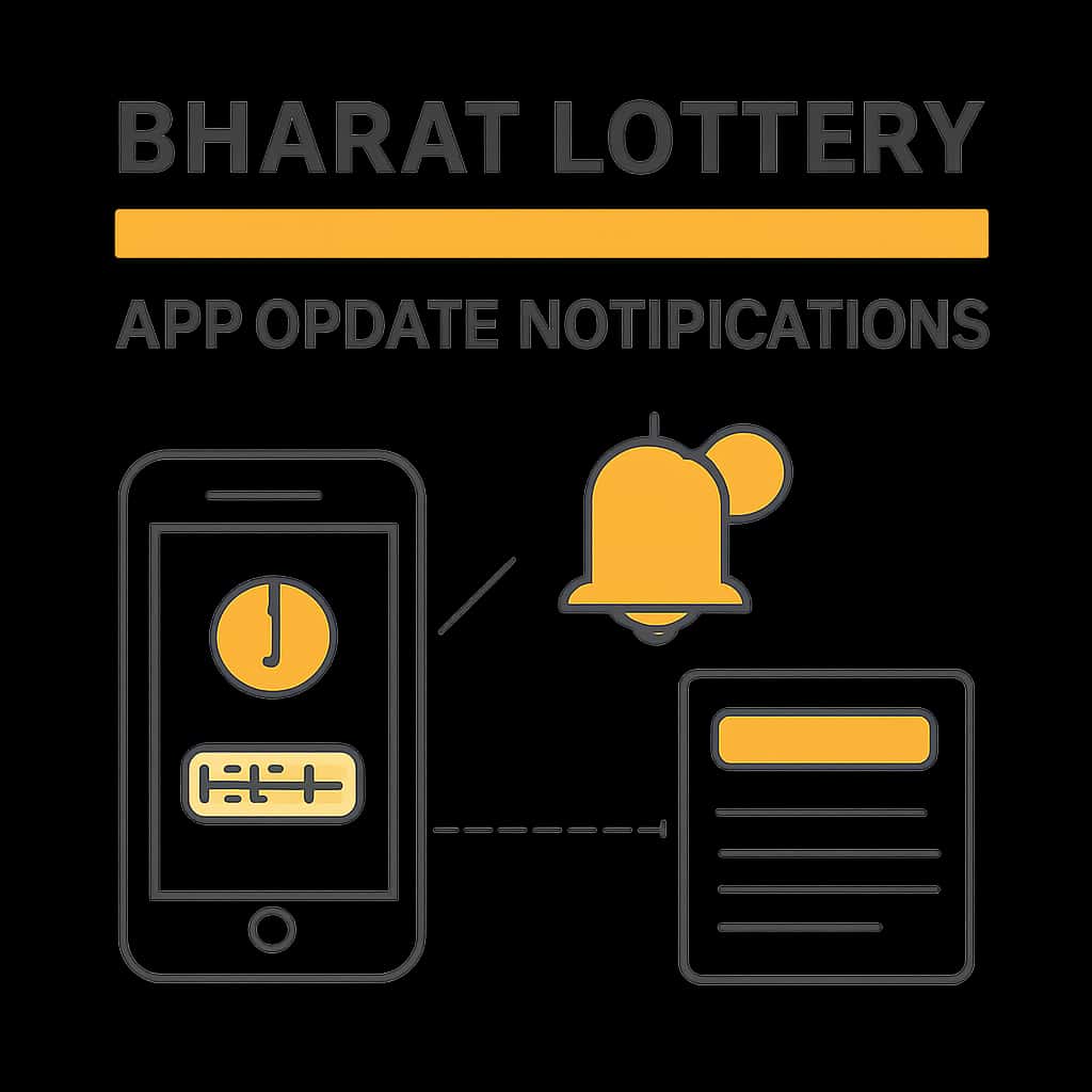 An educational diagram about Bharat Lottery app update notifications.