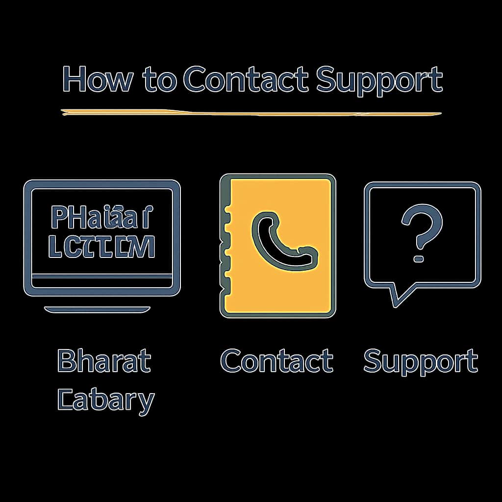 Diagram illustrating how to contact Bharat Lottery Support.