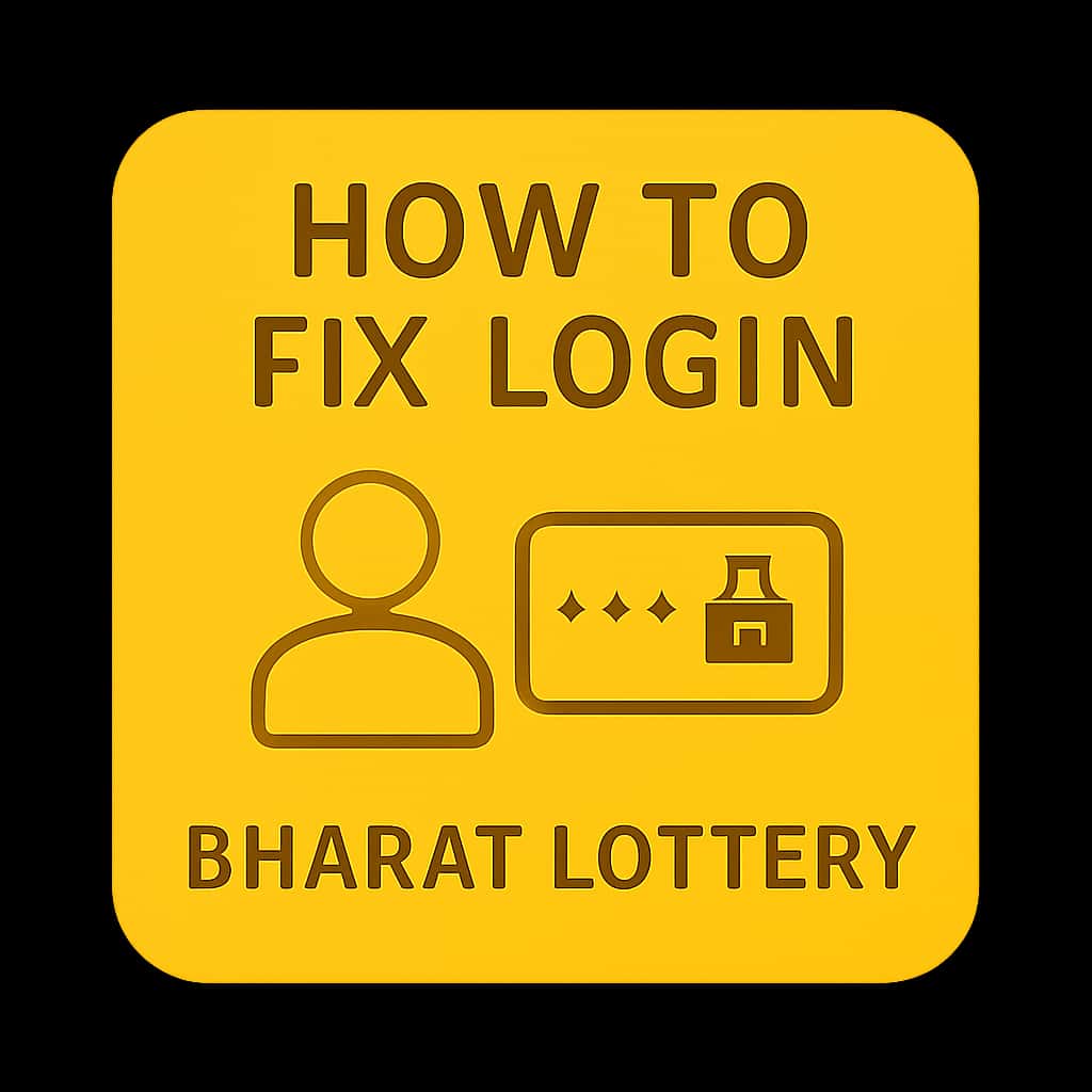 A professional badge representing login assistance for Bharat Lottery.