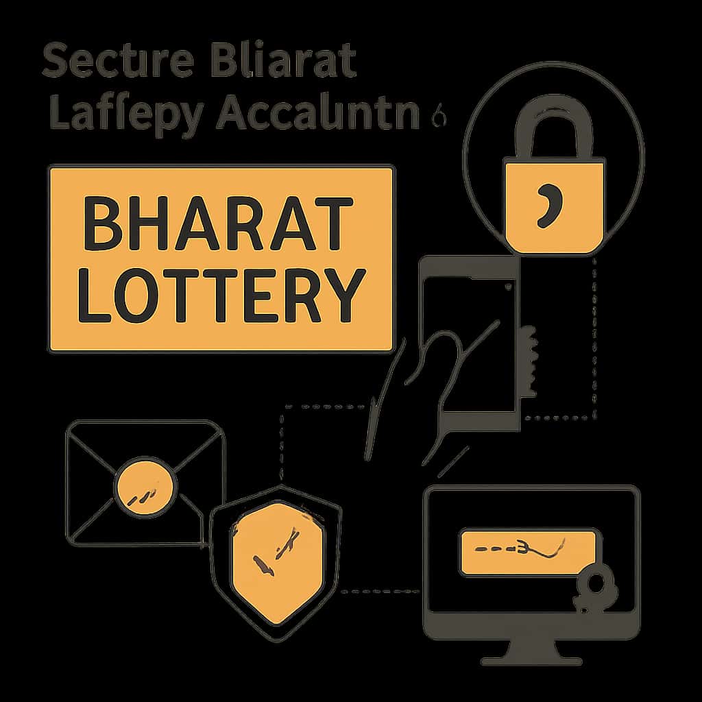 An educational diagram outlining security measures for Bharat Lottery accounts.