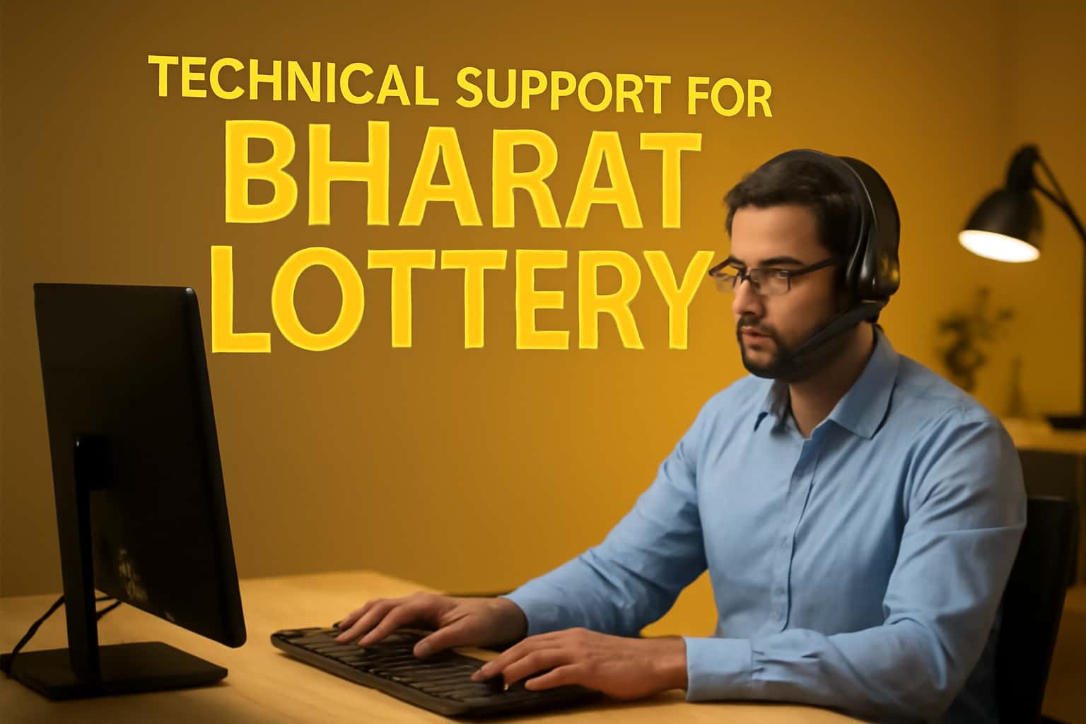 An informative visual representation of technical support for Bharat Lottery, highlighting support features.