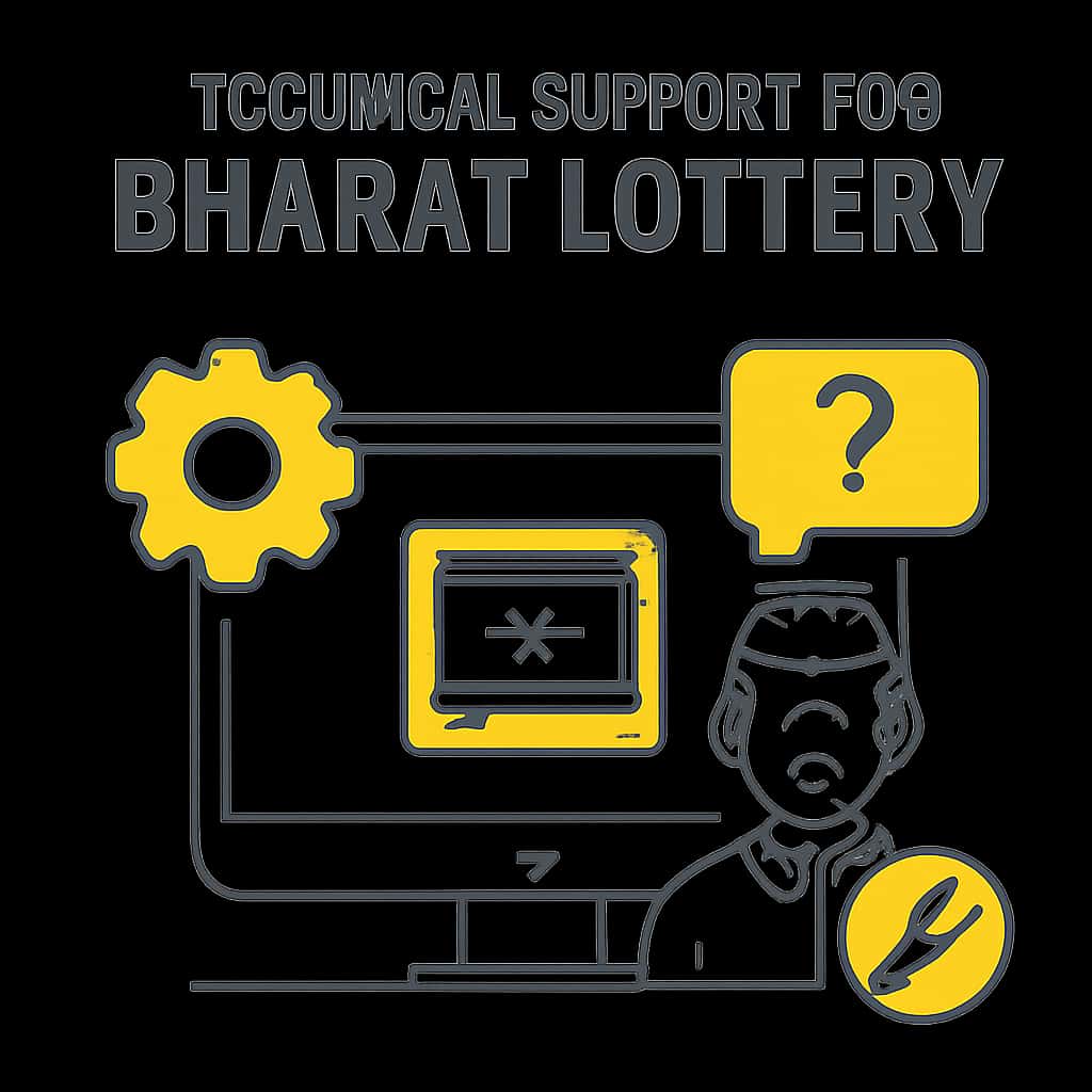 Illustration detailing the aspects of technical support for Bharat Lottery.