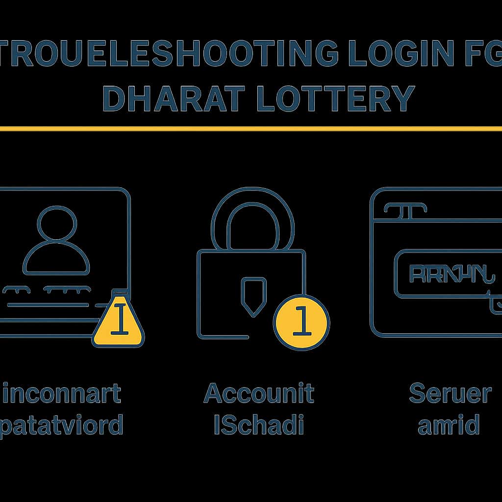 An educational diagram illustrating troubleshooting steps for Bharat Lottery login.